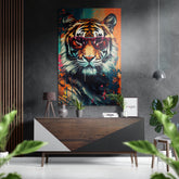 Spectacled Tiger Brushed Aluminum Dibond Wall Art.